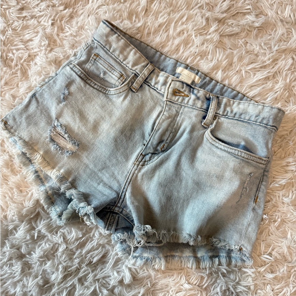 H&M Jean Shorts with Distressed Hem